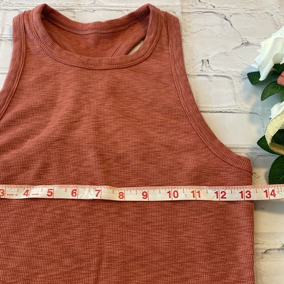 VUORI Sunrise High Neck Rib Tank XS Terracotta - Picture 12 of 13
